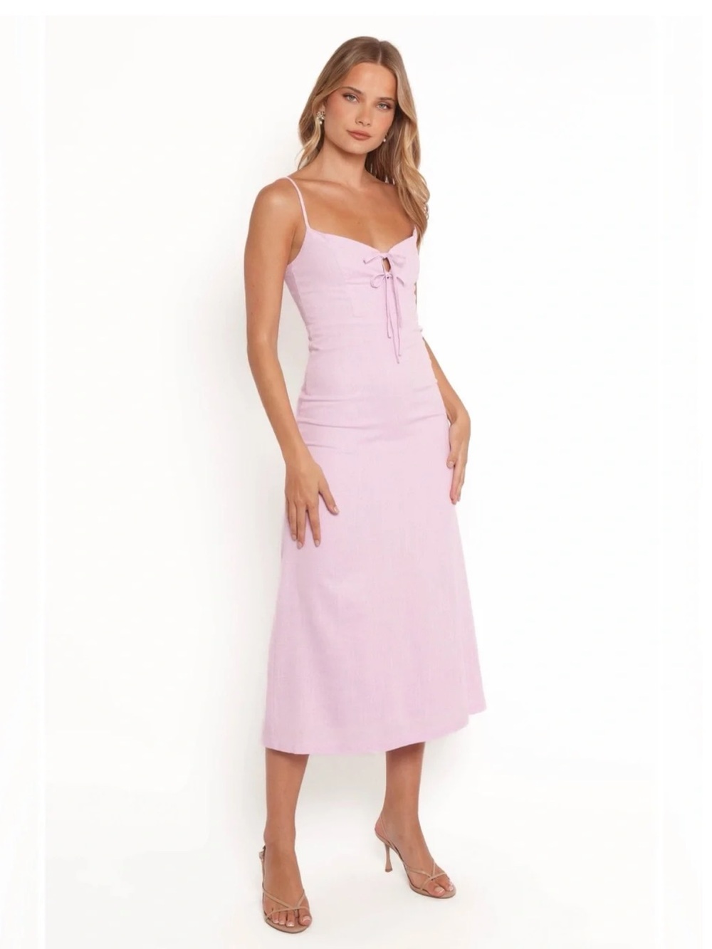 Petal & Pup $100 Andreya Midi Dress in Lilac